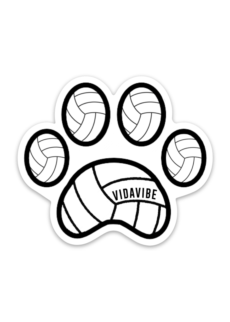 Volleyball Paw Print Sticker